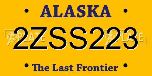 2ZSS223 Alaska License Plate