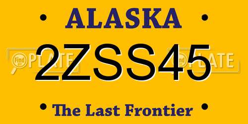 2ZSS45 Alaska License Plate