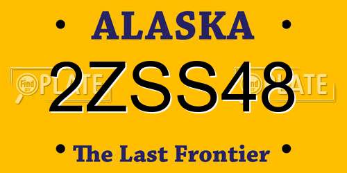 2ZSS48 Alaska License Plate