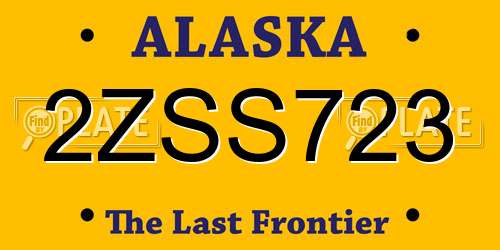 2ZSS723 Alaska License Plate