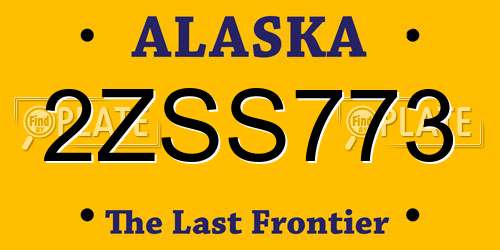 2ZSS773 Alaska License Plate