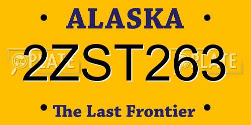 2ZST263 Alaska License Plate