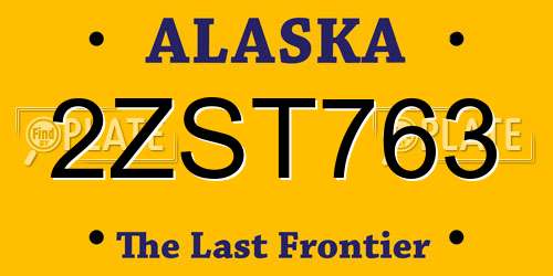 2ZST763 Alaska License Plate