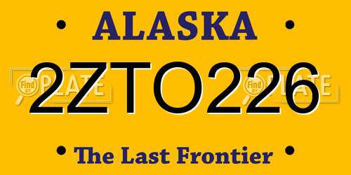 2ZTO226 Alaska License Plate