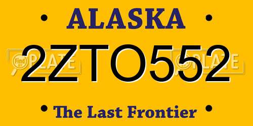 2ZTO552 Alaska License Plate