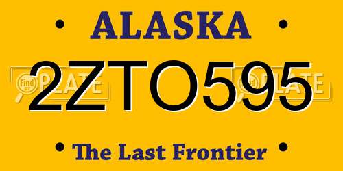 2ZTO595 Alaska License Plate