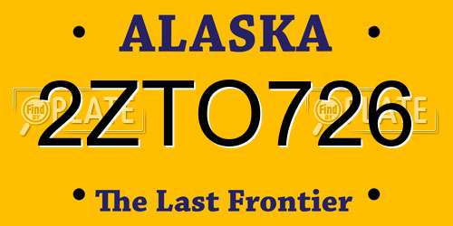 2ZTO726 Alaska License Plate