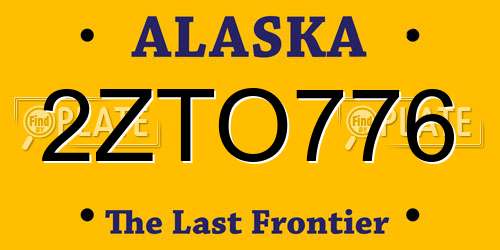 2ZTO776 Alaska License Plate