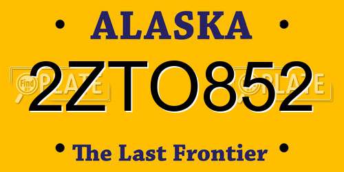 2ZTO852 Alaska License Plate