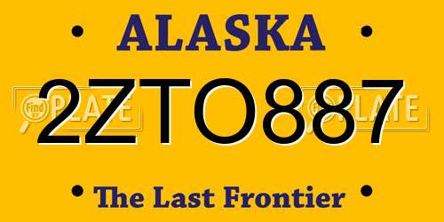 2ZTO887 Alaska License Plate