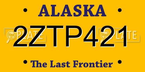 2ZTP421 Alaska License Plate