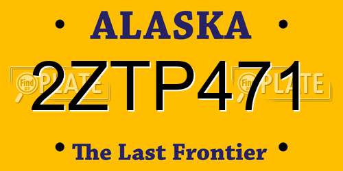 2ZTP471 Alaska License Plate