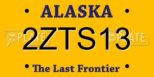 2ZTS13 Alaska License Plate
