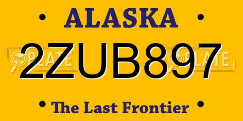 2ZUB897 Alaska License Plate
