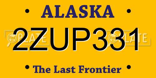 2ZUP331 Alaska License Plate