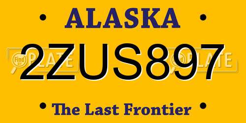 2ZUS897 Alaska License Plate
