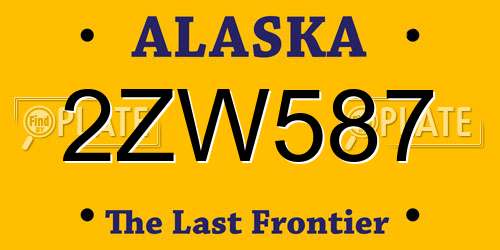 2ZW587 Alaska License Plate