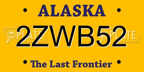 2ZWB52 Alaska License Plate