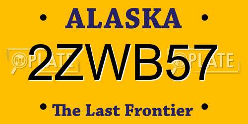 2ZWB57 Alaska License Plate