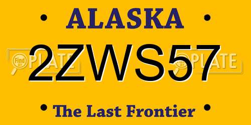 2ZWS57 Alaska License Plate