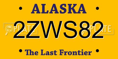 2ZWS82 Alaska License Plate
