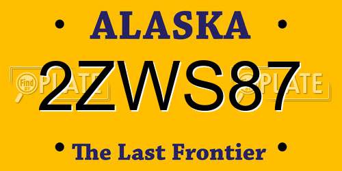 2ZWS87 Alaska License Plate