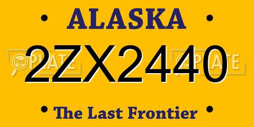 2ZX2440 Alaska License Plate