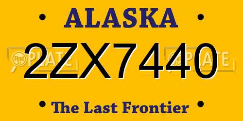 2ZX7440 Alaska License Plate