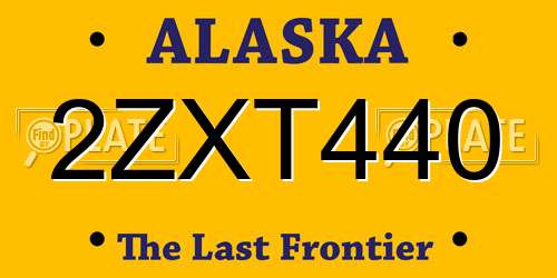 2ZXT440 Alaska License Plate