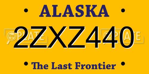 2ZXZ440 Alaska License Plate