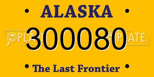 300080 Alaska License Plate