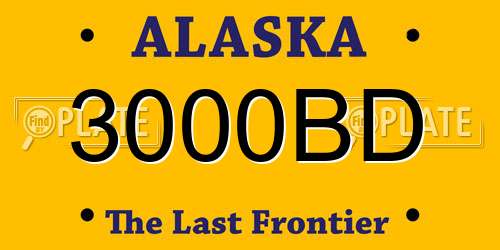 3000BD Alaska License Plate