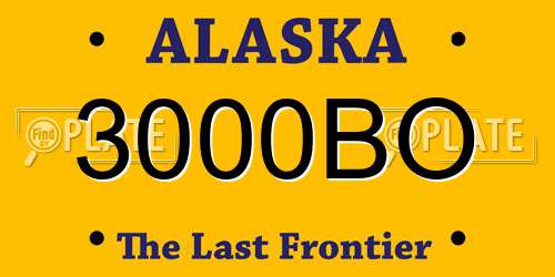 3000BO Alaska License Plate