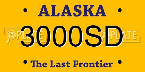 3000SD Alaska License Plate