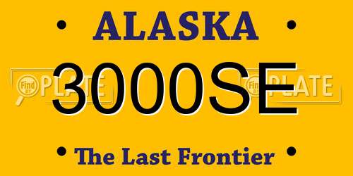 3000SE Alaska License Plate