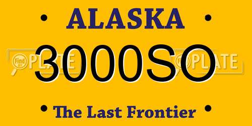 3000SO Alaska License Plate
