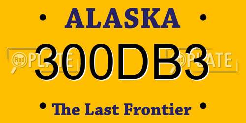 300DB3 Alaska License Plate