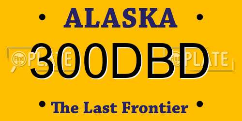 300DBD Alaska License Plate