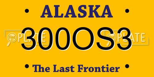 300OS3 Alaska License Plate