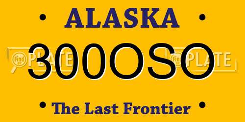 300OSO Alaska License Plate
