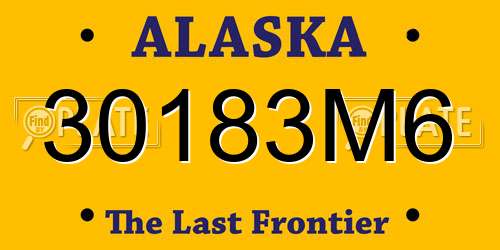 30183M6 Alaska License Plate