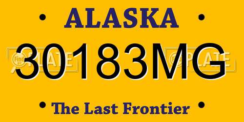 30183MG Alaska License Plate