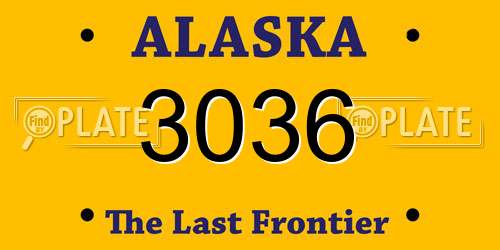 3036 Alaska License Plate
