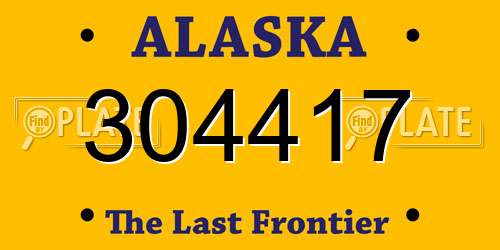 304417 Alaska License Plate