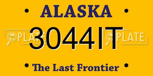 3044IT Alaska License Plate