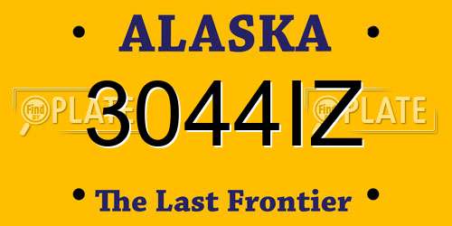 3044IZ Alaska License Plate