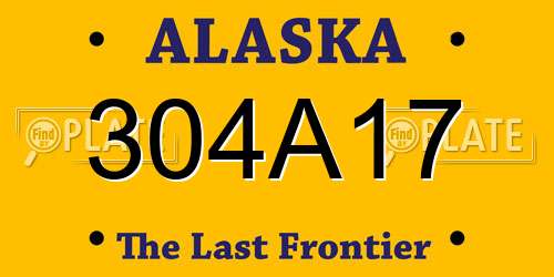 304A17 Alaska License Plate