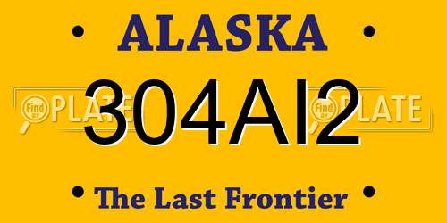 304AI2 Alaska License Plate