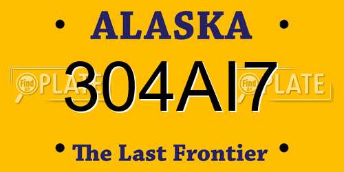 304AI7 Alaska License Plate