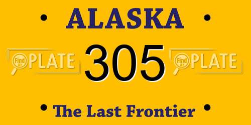 305 Alaska License Plate
